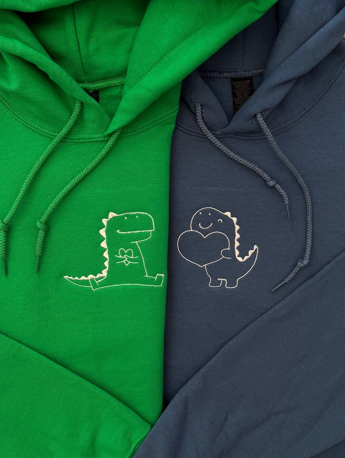 Cute Dino Embroidered hoodies (set of2)