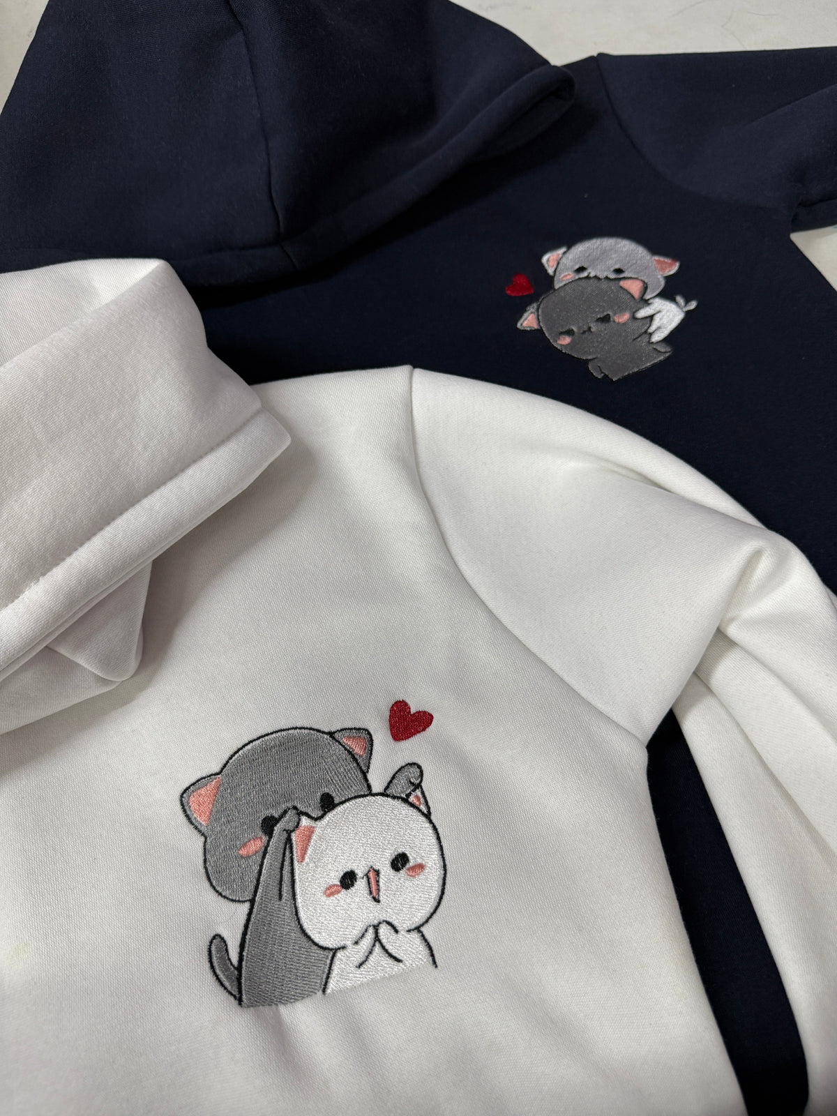 Dudu Bubu Couple Cartoon Embroidered Hoodie - (Set of 2)