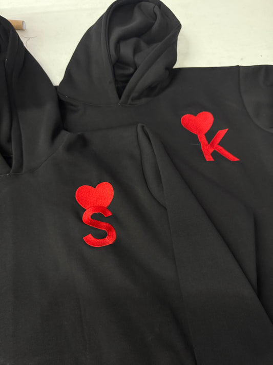 Initial With heart Hoodie Custom - (Set of 2)