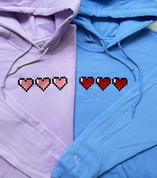 Pixel Heart Matching Hoodies - (Set of 2)