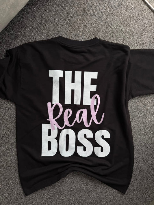 The Boss & The Real Boss Matching Couple Back Printed T-Shirts - ( Set of 2 )