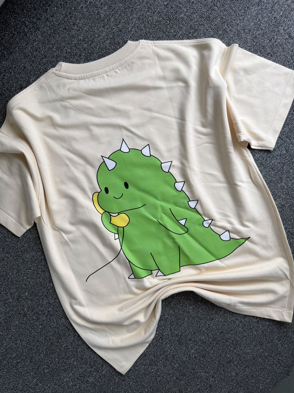 I’m With Stupid & I am Stupid Matching Embroidered & Dinosaur Back Print Couple T-Shirts | Premium Oversized T-shirts| Cute Dinosaur Phone Call Matching Couple T-Shirts