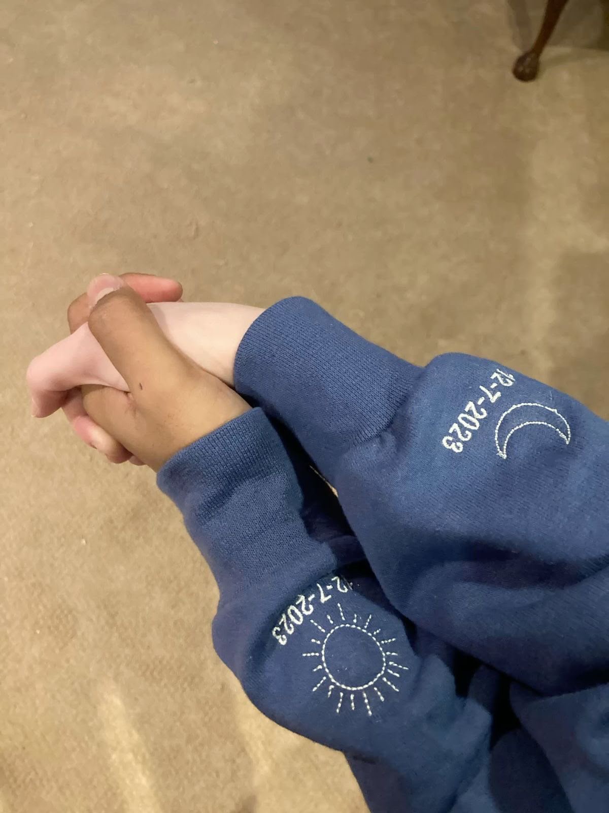 Sun and Moon Matching Sleeve Hoodies - (Set of 2)