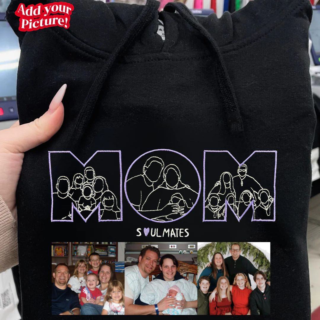 Custom MOM Photo outlined Single Hoodie