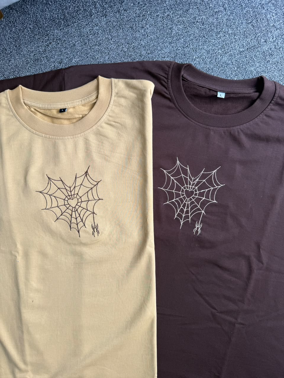 Spider-Man Heart Web Matching Couple T-Shirts| Embroidered Matching T-Shirts for Couples