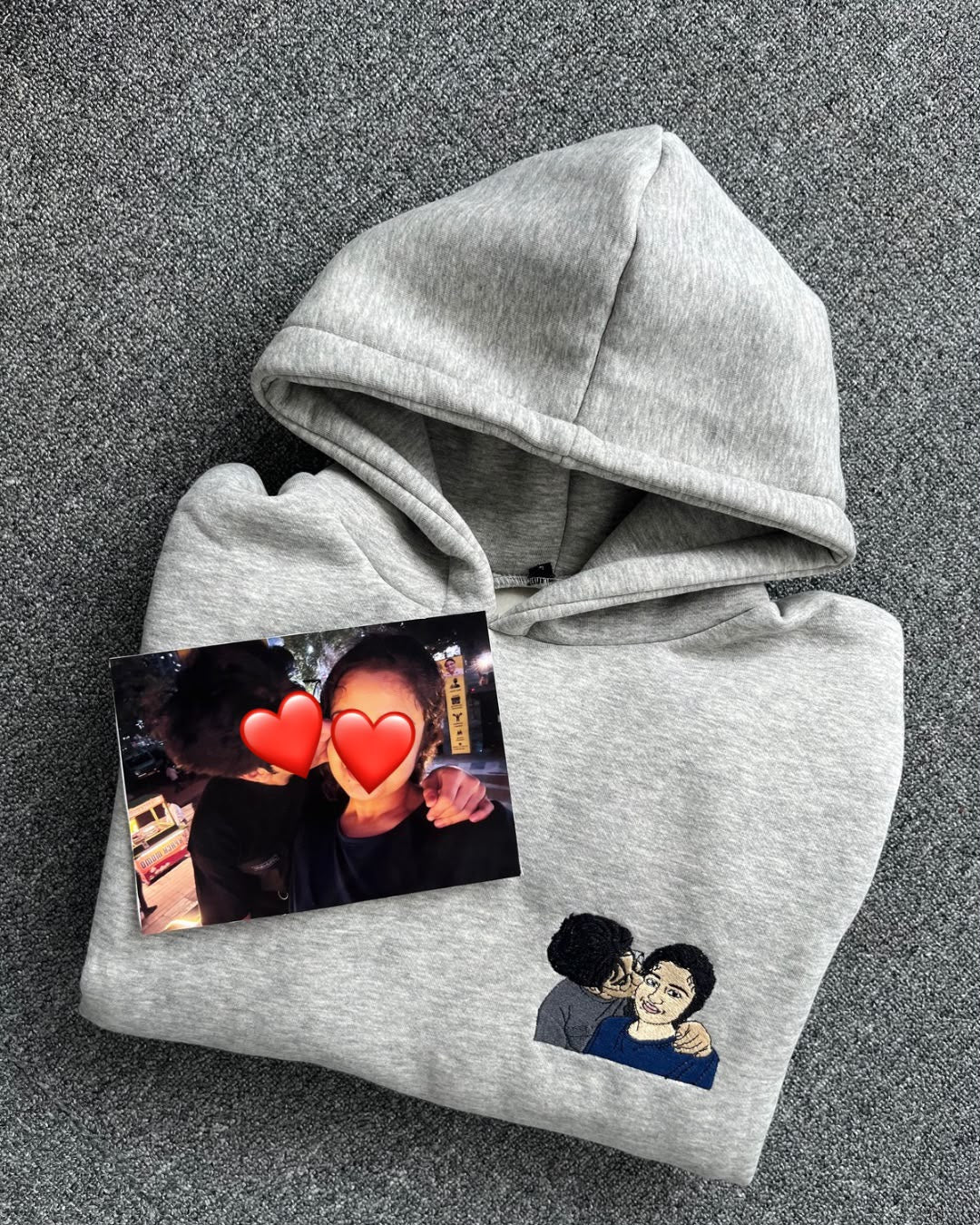 Custom Photo Embroidery Single Hoodie with Custom Sleeve - ( Set of 1 )