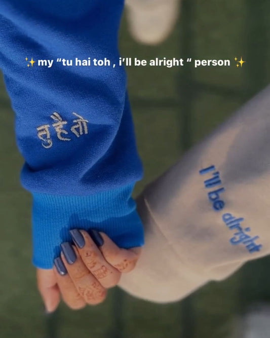 Tu hai toh Best Friend Hindi Embroidered Hoodie Custom - (Set of 2)