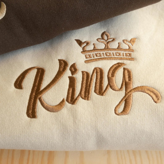 King and Queen Embroidered Hoodie - (Set of 2)