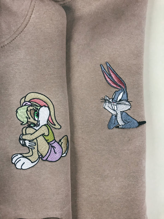 Lola and Bugs Bunny Hoodies Cartoon Embroidered - (Set of 2)