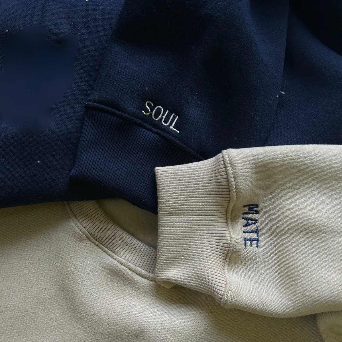 Soulmate Sleeve Embroidery Hoodie -(Set of 2)
