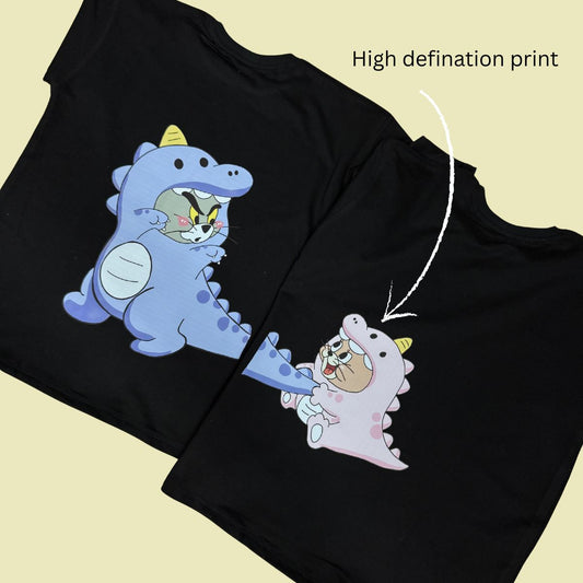 Tom & Jerry Dinosaurs Kawai print T-shirt -(Set of 2)