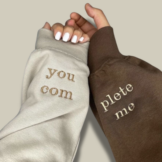 You Complete me Sleeve engraved Hoodie- ( Set of 2 )