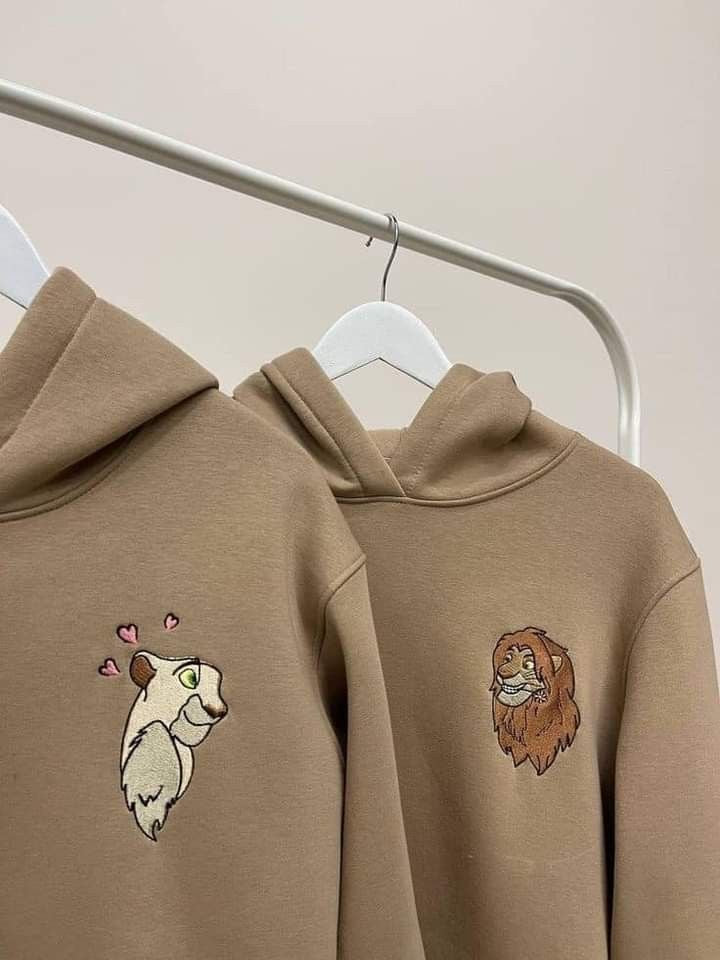 Nala & Simba Embroidered Couple Matching Hoodies – Set of 2