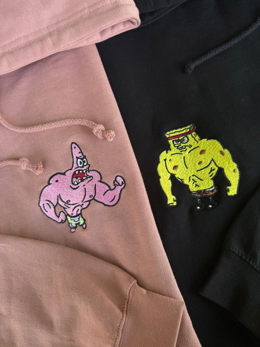 SpongeBob & Patrick Star Embroidered matching hoodies (Set of 2)