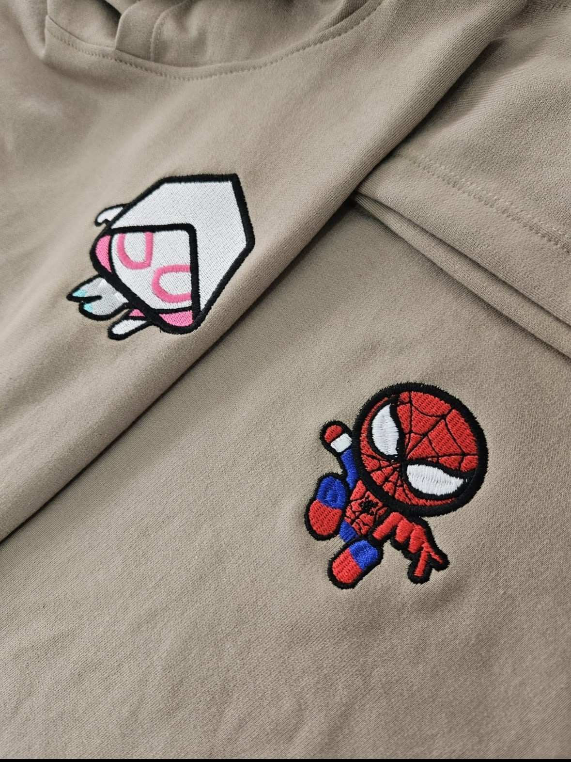 Baby Spider man and gwen Embroidered hoodie- ( set of 2)