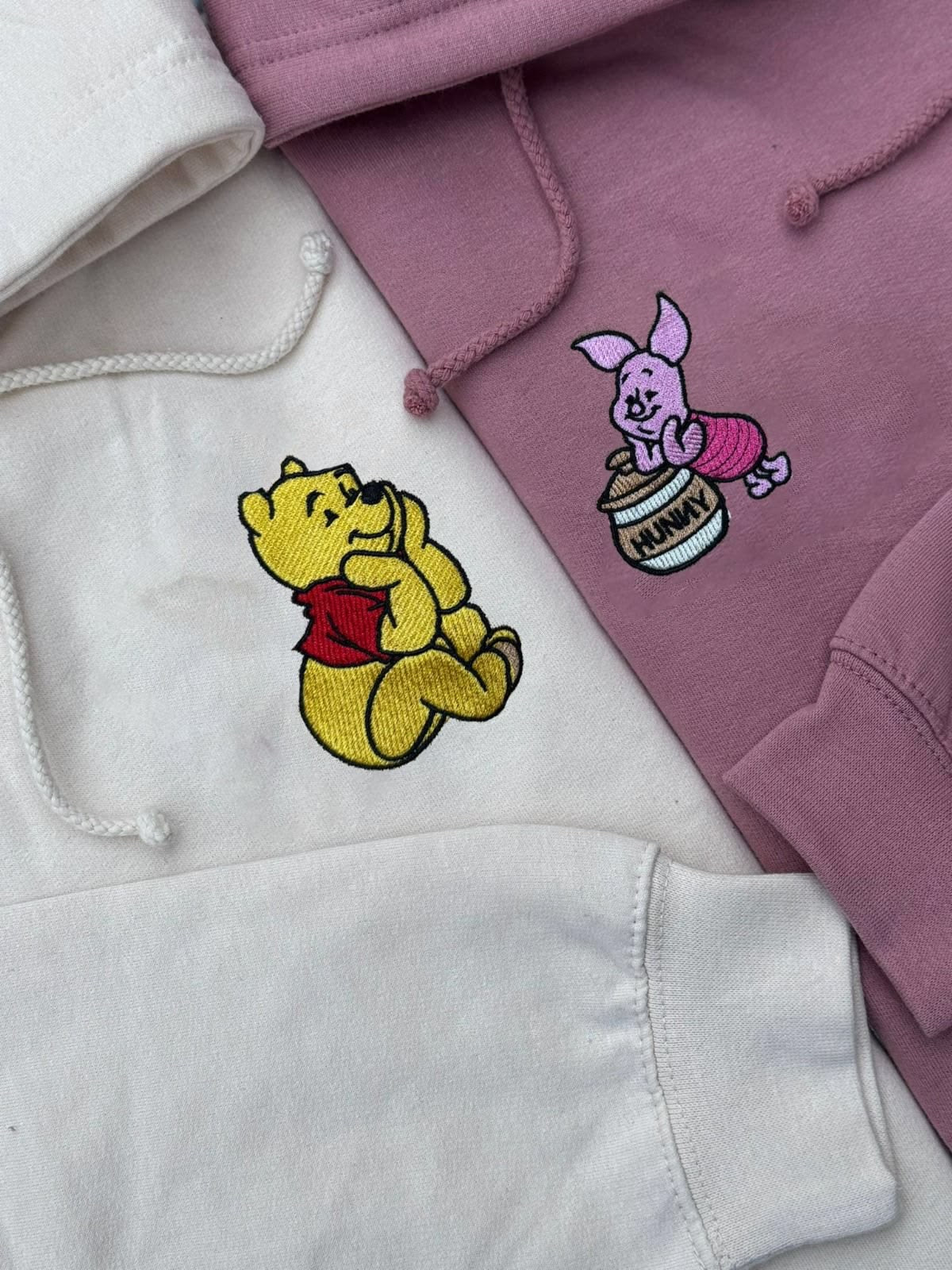 Honey & the Pooh Embroidered couple hoodie (Set of 2)