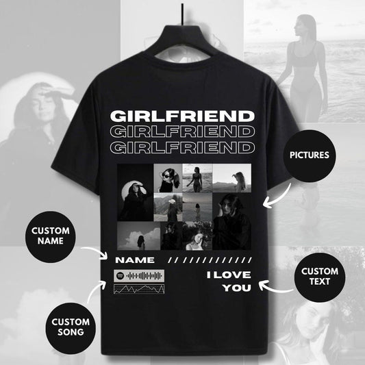 Girlfriend Back Printed Custom Oversize T-Shirt - ( set of 1 )