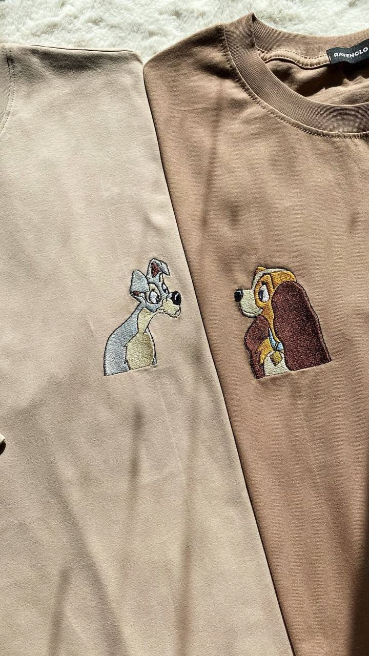 Lady and the Tramp Embroidered T-shirt (set of 2)