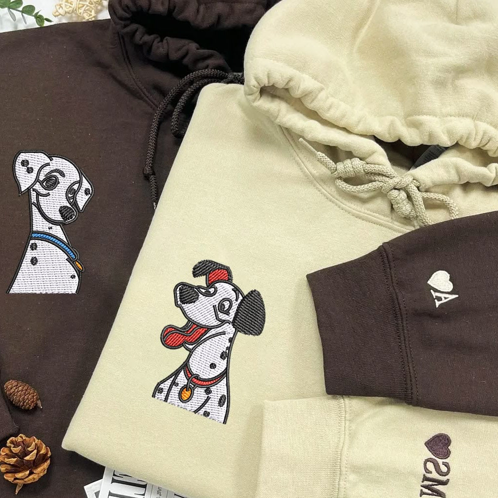 Predita & Pongo Couple Embroidered Hoodies (Set of 2)