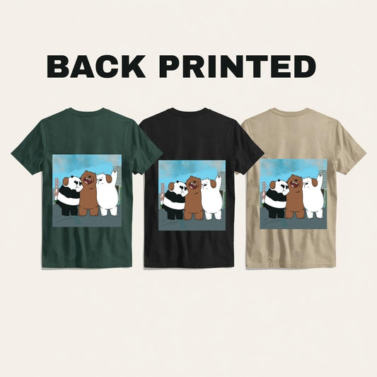 TRIO we bare bear T-shirt Back Printed (Set of 3)