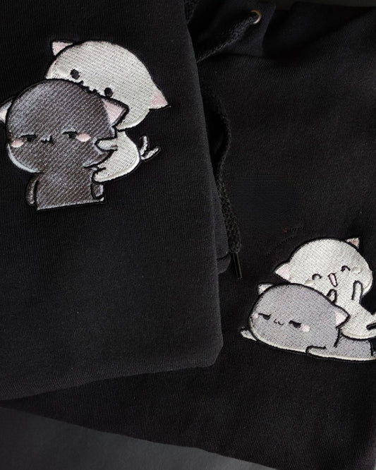 Dudu Bubu Couple Embroidery Hoodie2 - (Set of 2)