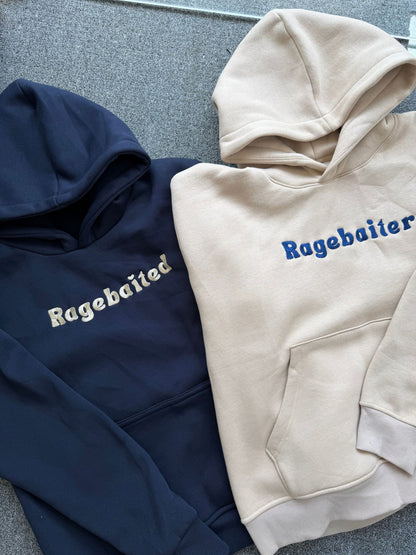 Ragebaited & Ragebaiter Embroidered Couple Hoodies Set of 2
