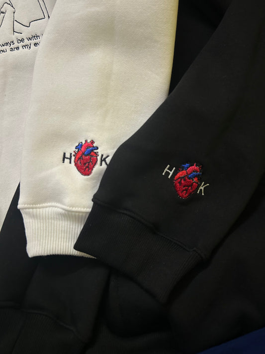 Initial Anatomical heart Sleeve Custom Hoodie Sweatshirt Combo