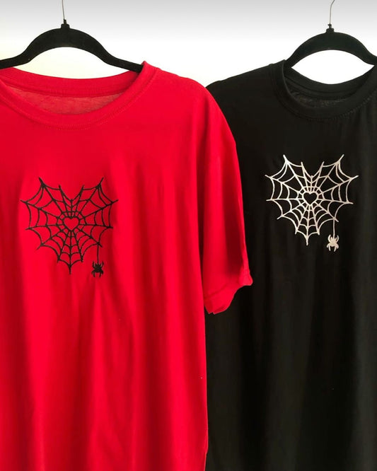 Spider Web T-shirt Combo Embroidery - (Set of 2)