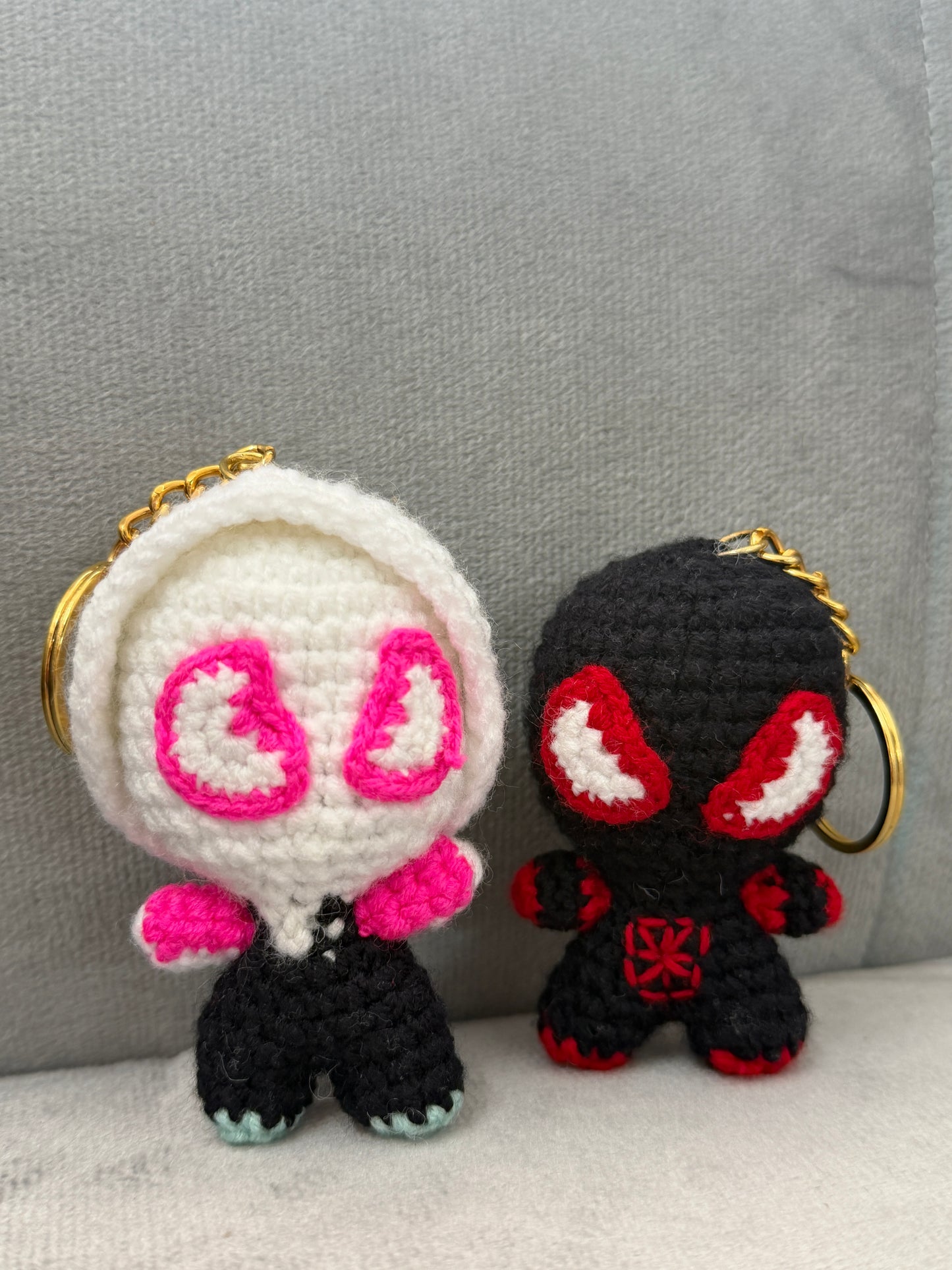 Couple Spider Crochet Keychain Set | Handmade Cute Matching Keychains | Gifts for Couples