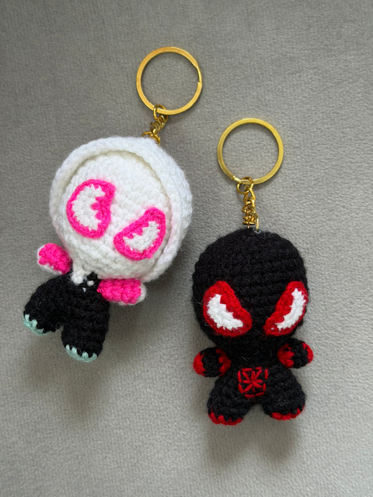 Couple Spider Crochet Keychain Set | Handmade Cute Matching Keychains | Gifts for Couples