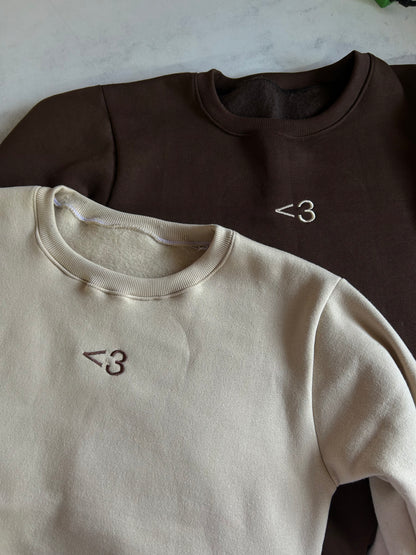 <3 Matching Set  Hoodie, Sweatshirt Combo heart symbol korean