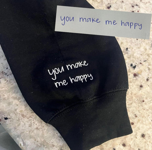 Custom Handwriting Embroidery,Singe Hoodie Sweatshirt