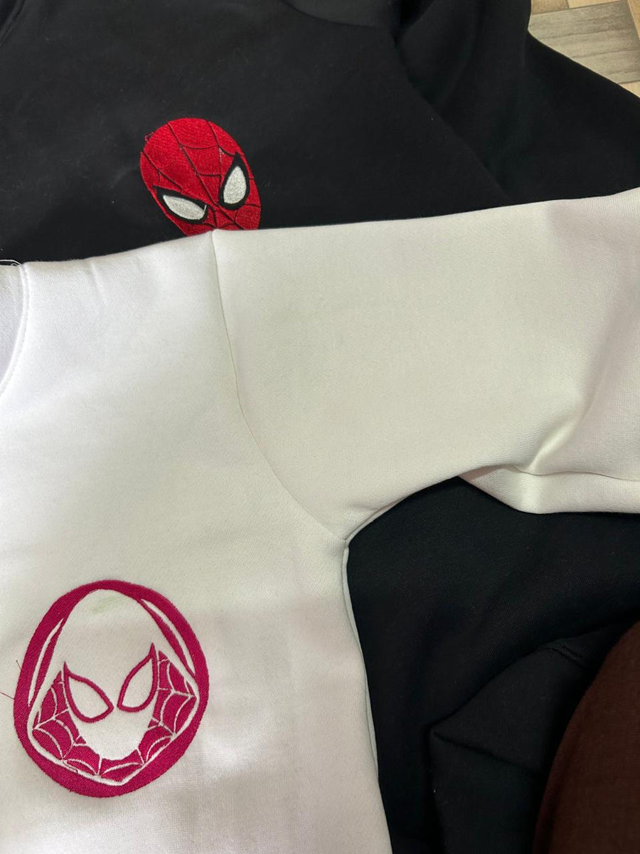 Spider-Gwen Embroidered Hoodie With Sleeve Cartoon Embroidery - (Set of 2)