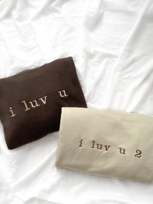 I luv u , I luv u 2  Boyfriend , Girlfriend Matching Hoodie embroidery| Couple Matching Hoodie | Bestie Matching hoodie  | Personalized gifts