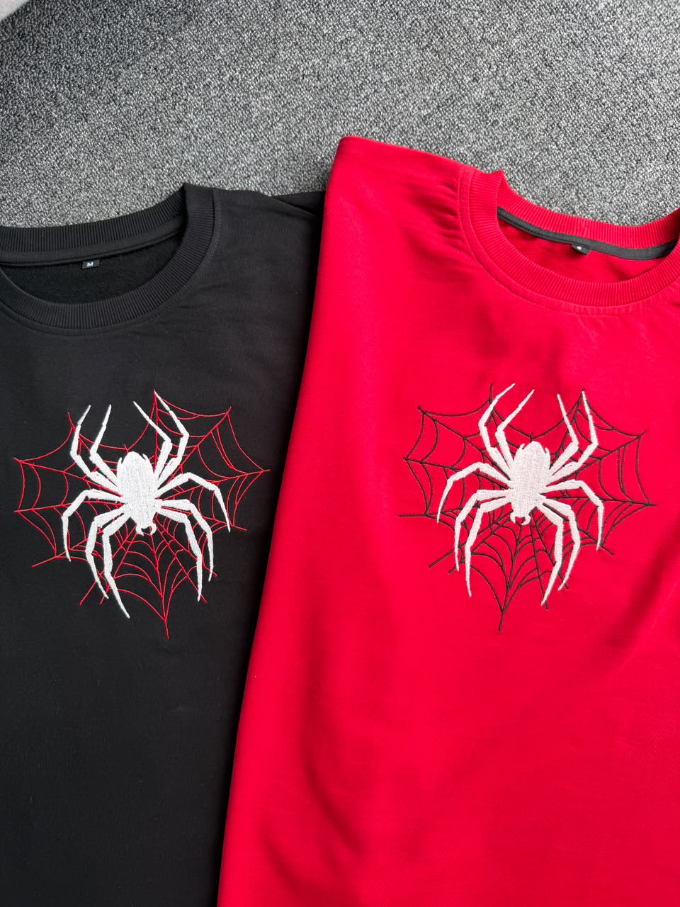 Spider-Man Embroidered Spider Web Couple T-Shirts| Perfect Anniversary & Birthday Gift