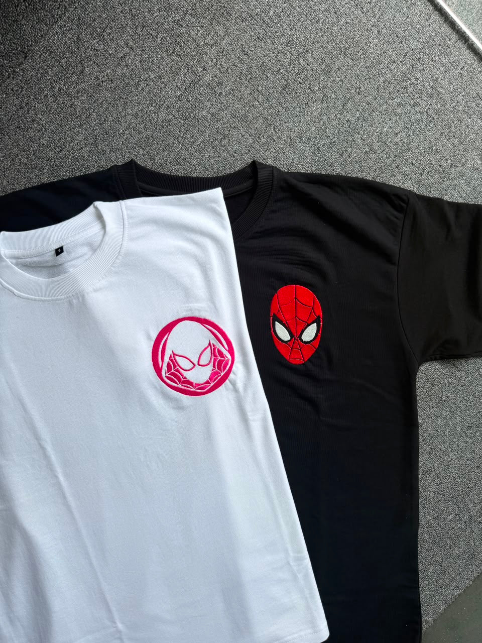 Spider-Man Couple Matching T-Shirts| Embroidered| Marvel couple outfit
