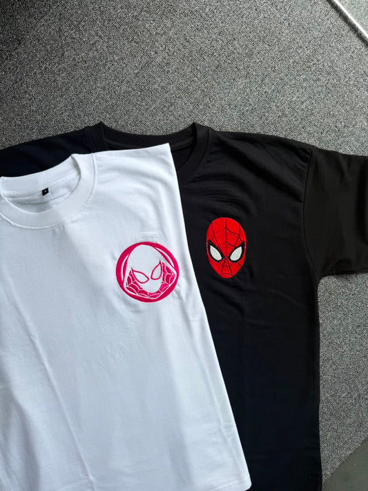 Spider-Man Couple Matching T-Shirts| Embroidered| Marvel couple outfit