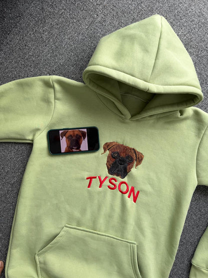 Custom Pet Photo Embroidered Hoodie - ( Set of 1 )