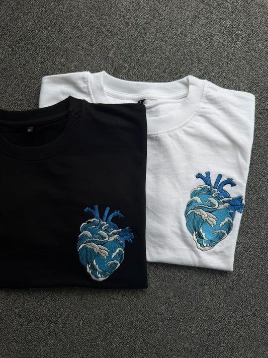 Anatomical Heart Waves Matching T-shirt - (Set of 2)