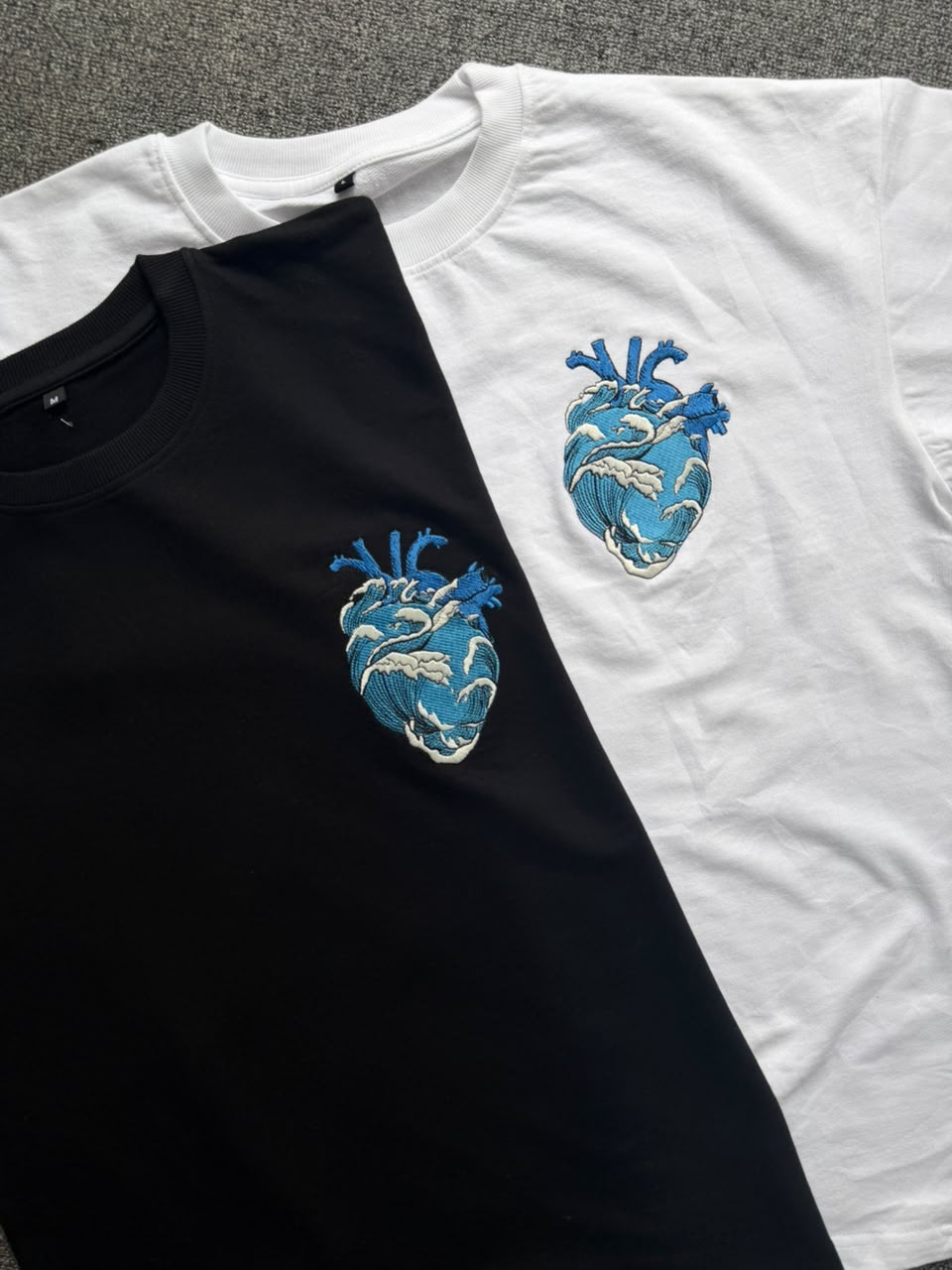 Anatomical Heart Waves Matching T-shirt - (Set of 2)