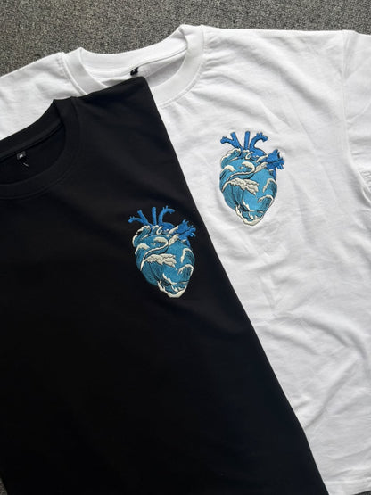 Anatomical Heart Waves Matching T-shirt - (Set of 2)