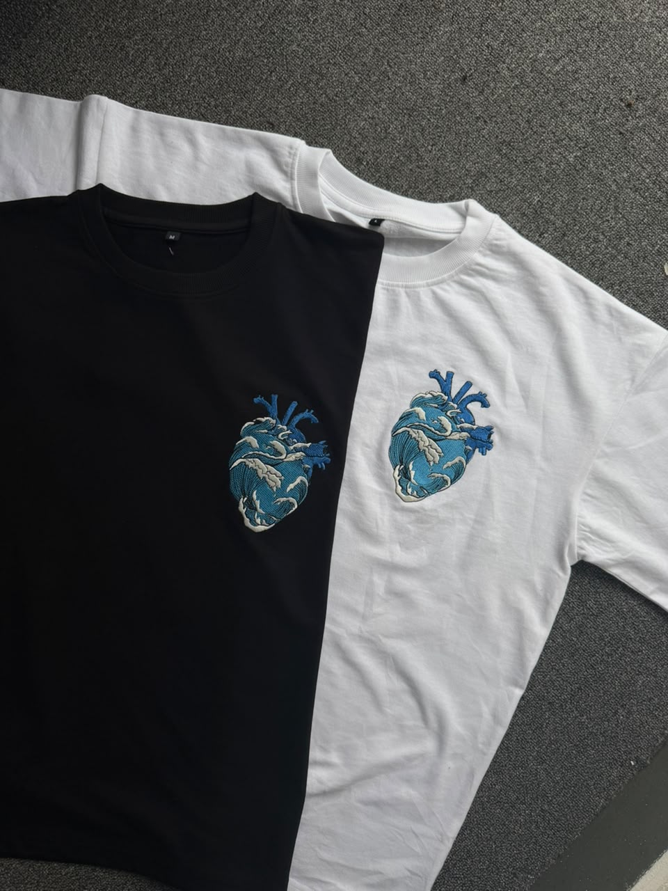 Anatomical Heart Waves Matching T-shirt - (Set of 2)