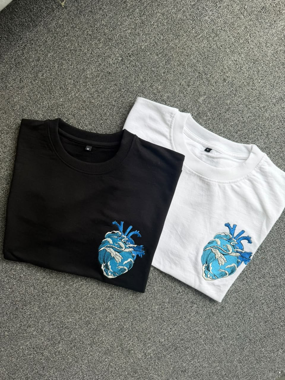 Anatomical Heart Waves Matching T-shirt - (Set of 2)