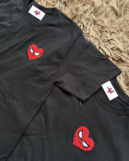 Spiderman Web Heart Matching T-shirts - (Set of 2)