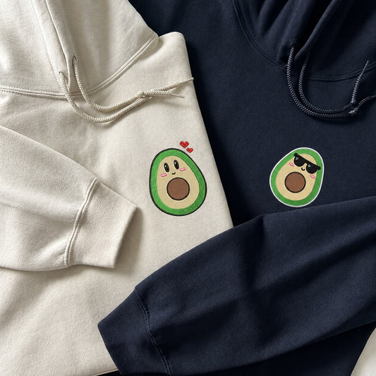 Avocado Matching Embroidered Hoodies - (Set of 2)