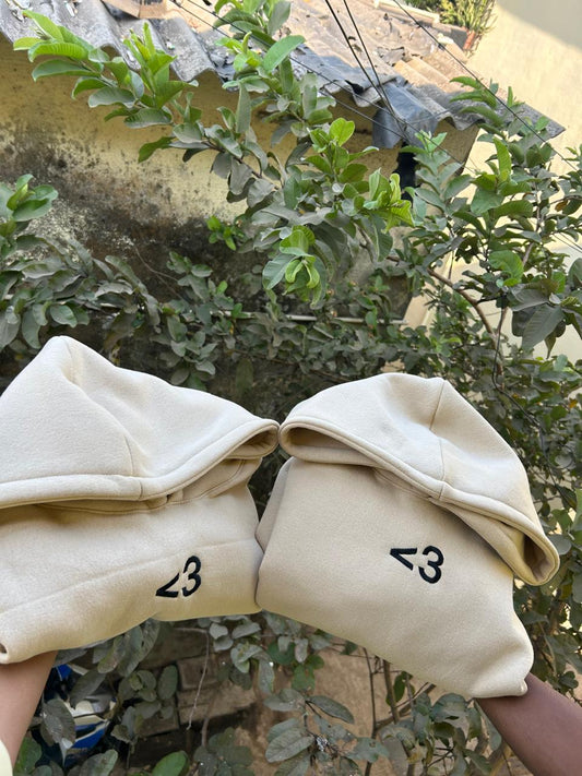 <3 Symbol Korean Matching heart Hoodies - (Set of 2)