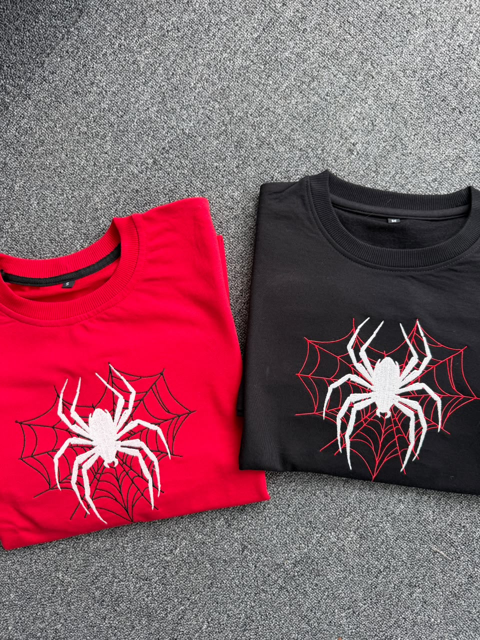 Spider-Man Embroidered Spider Web Couple T-Shirts| Perfect Anniversary & Birthday Gift
