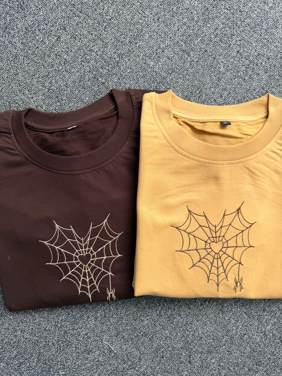 Spider-Man Heart Web Matching Couple T-Shirts| Embroidered Matching T-Shirts for Couples