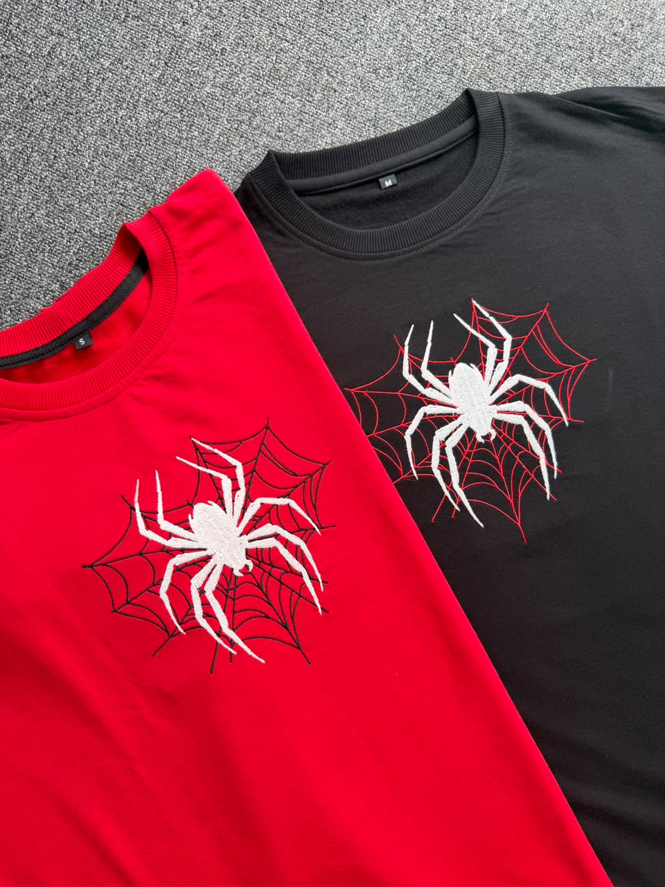 Spider-Man Embroidered Spider Web Couple T-Shirts| Perfect Anniversary & Birthday Gift