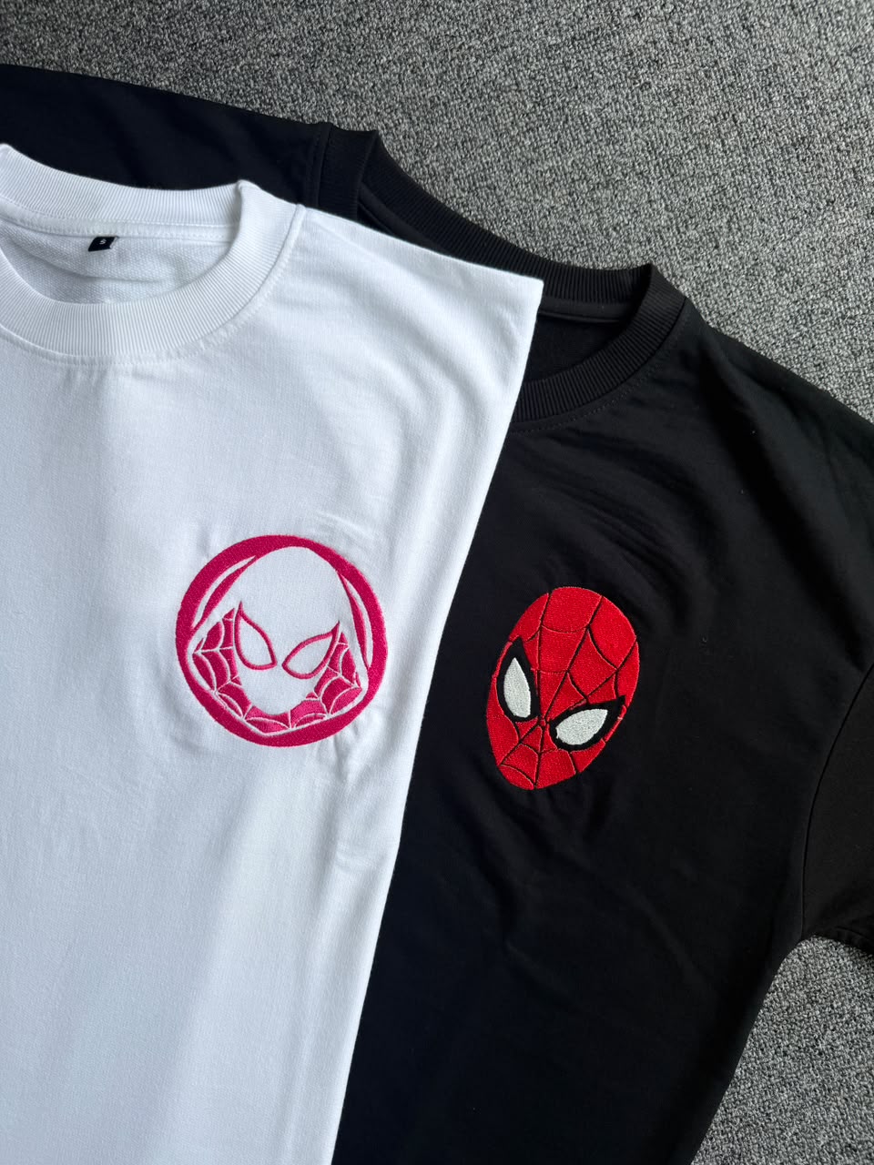 Spider-Man Couple Matching T-Shirts| Embroidered| Marvel couple outfit